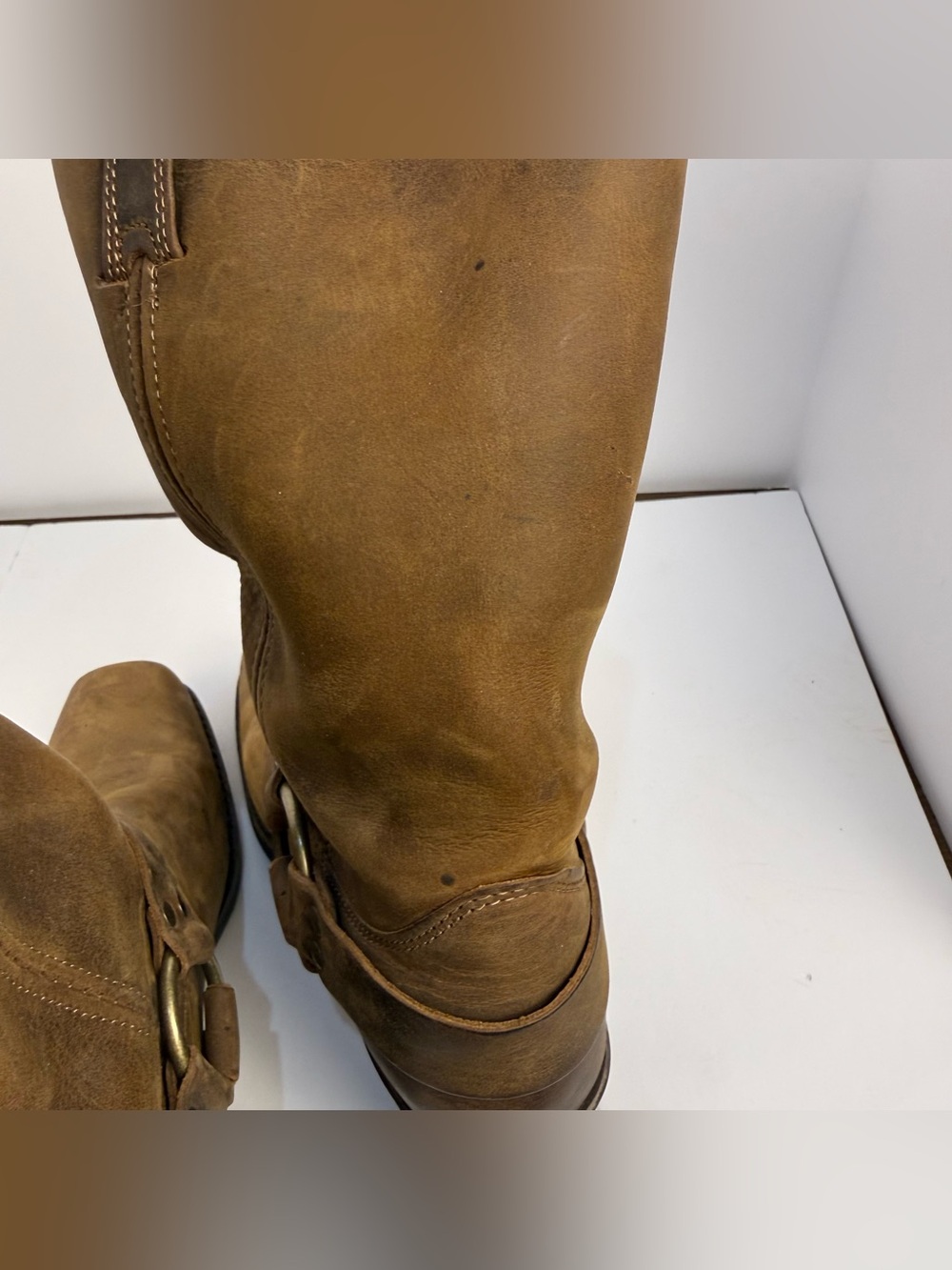 Frye Harness 12r Leather Motorcycle Boots Medium Brown - Picture 15 of 15